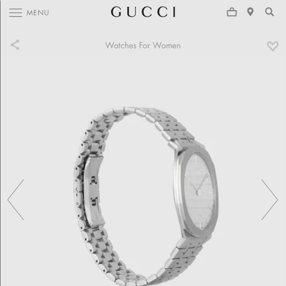 Silver Gucci Watch. Comes with Gucci pouch.